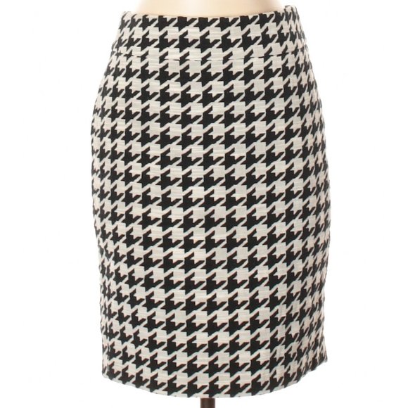 Ann Taylor Factory Houndstooth Pencil Skirt- Sz. 0 - Picture 1 of 2
